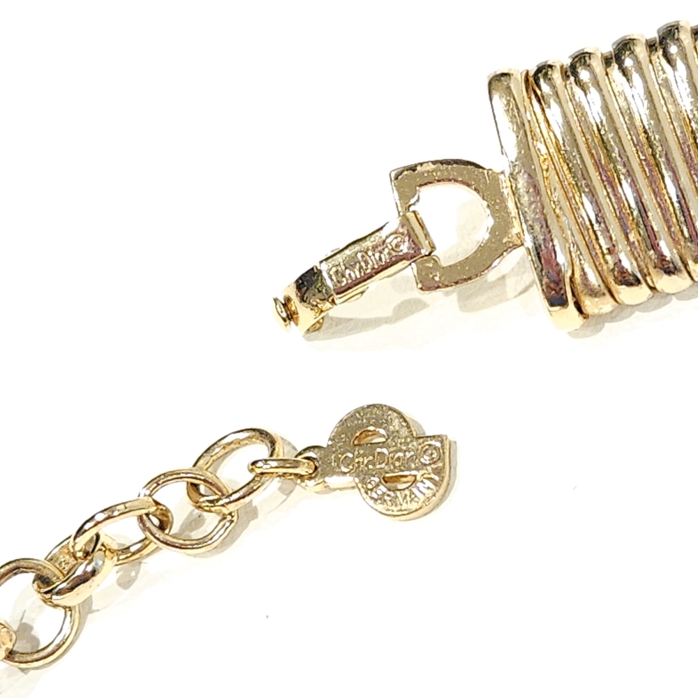 Vintage Dior Amethyst Purple Crystal Gold Omega Chain Necklace Germany - Picture 10 of 16